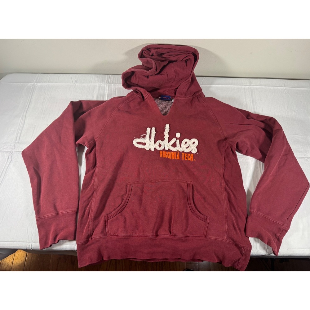 Y2K Step Ahead Virginia Tech Hokies Maroon Hoodie Sweatshirt Mens Medium VT NCAA